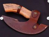 Handmade Viking Pizza Cutting Axe,Super Pizza Cutter Axe with Leather Sheath,Pizza Slicer Axe Style Pizza Knife (Pizza Axe-8)