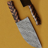 Professional High Quality Damascus Steel Chef Cleaver Stainless Steel Handle Leather Sheath Meat Kitchen Use (Nakiri Knife-28)