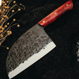 Customized High Quality Full Tang Damascus Steel Chef Kitchen Cleaver 5-Inch Butcher Knife Set with Leather Sheath (Nakiri Knife-52)
