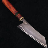 Handmade Carbon Steel San Mai Best Chef Knife for Chef Ebony Wood Handle With Premium Leather Cover (Chef Knife-94)