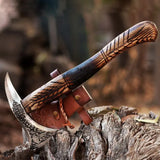 Top Quality Axe Manufacturer Tomahawk Carbon Steel Axe Camping With Wood Handle With Leather Sheath (Tomahawk Axe-59)