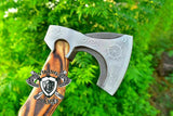 Custom Hand Forged Carbon Steel Viking Axe Bearded Leather Sheath Axe Gift - Free Engraving AU