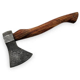 Custom Handmade Damascus Steel Axe with Wood Handle Perfect Grip and Balanced Industrial Grade Hatchet with Protected Cover (Tomahawk Axe-39)