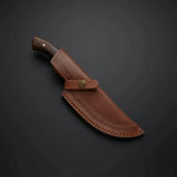 Handmade Carbon Steel tracker Knife with Wood Handle and Leather Sheath Hunting Outdoor Camping tracker Knives (Tracker Knife-14)