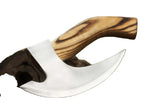 Viking Style Pizza Cutter Axe Handmade Carbon Steel 1095 Custom Hatchet Tomahawk with Leather Cover for Kitchen & Chef Use (Pizza Axe-12)