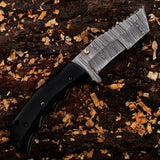 Custom Handmade Damascus Steel Folding Knife with Leather Sheath Pocket Back Lock and Tactical Tools EDC Usage OEM Support (Folding Knife-17)