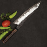 Custom Handmade High Carbon Steel New Pattern Kitchen Chef Knife With Premium Leather Sheath (Chef Knife-117)