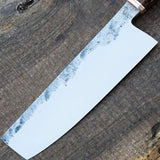 Customized High Quality Damascus Kitchen Cleaver Butcher Knife Carbon Steel with Leather Sheath Boning Knife (Nakiri Knife-93)