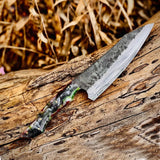 Custom Handmade Damascus Steel Blade Beautiful Kitchen Chef Knife With Leather Sheath (Chef Knife-128)