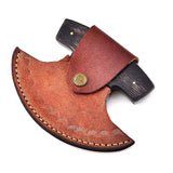 Handmade Custom Steel Pizza Cutter for Viking Lovers for Couples Anniversary Gifts Kitchen Chef Knife Free Leather Sheath Offer (Ullu Knife-2)