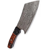 Handmade Custom Kitchen Knife Professional Chef's Damascus Steel Meat Cleaver and Vegetable Cutter 8-Inch Carbon Steel Blade (Nakiri Knife-26)