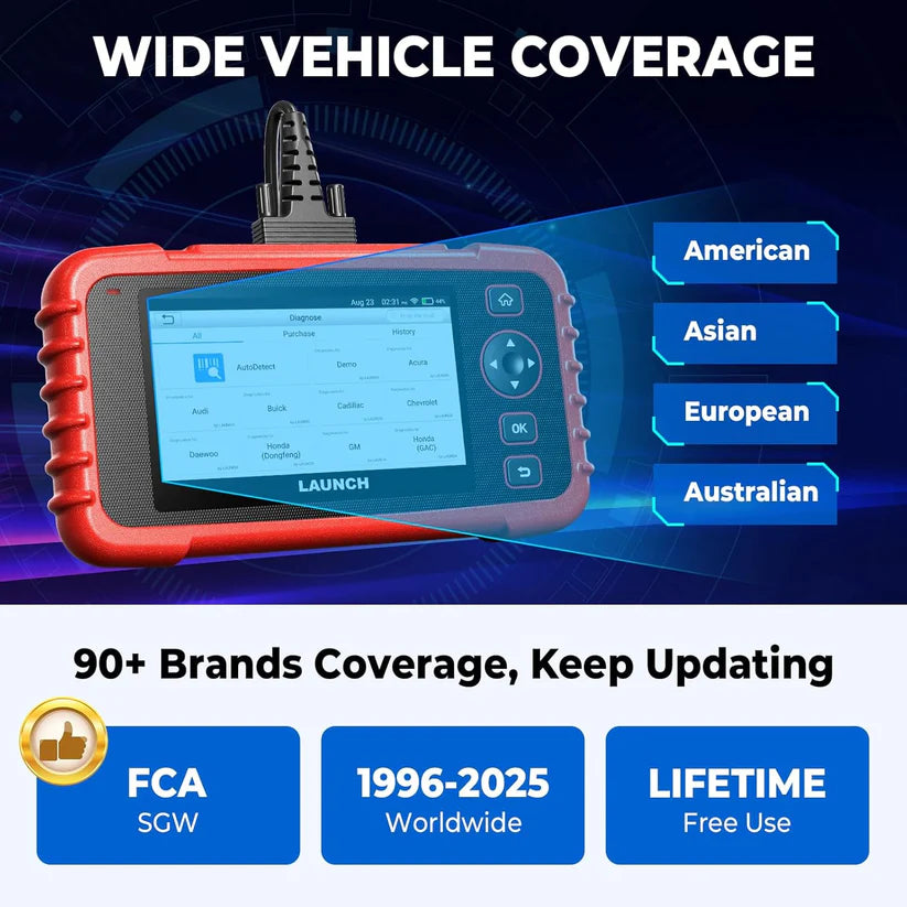 LAUNCH CRP129X V2.0, 12 Reset Services, Scan Tool for ABS, SRS, AT, Engine, FCA AutoAuth