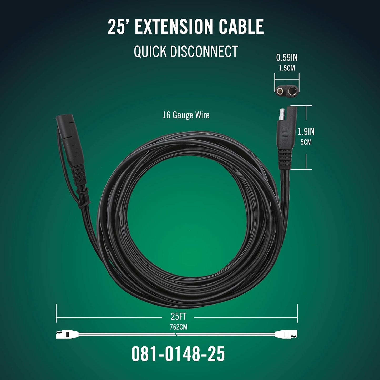 Battery Tender 081-0148-25 25' Quick Disconnect Extension Cable