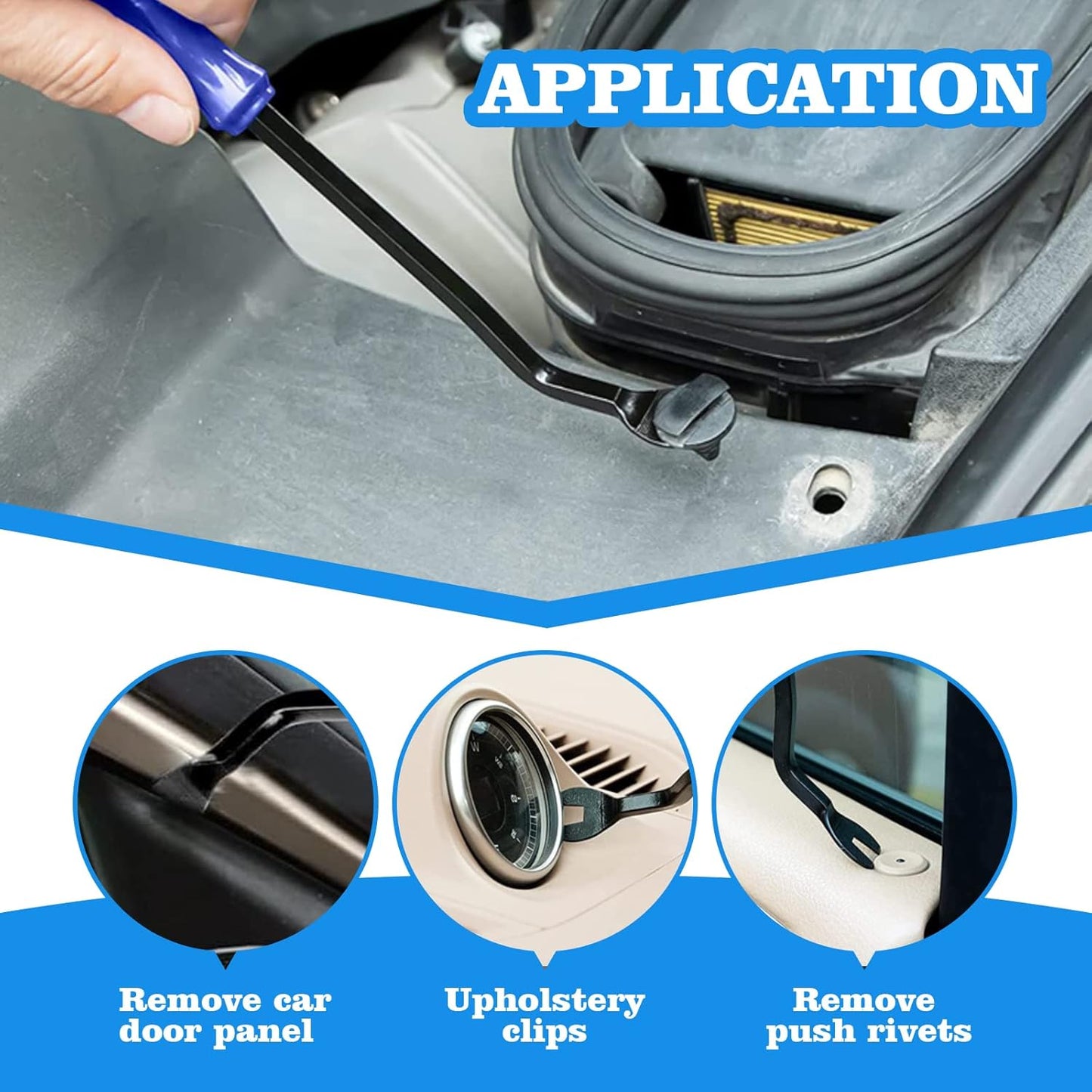 Trim Removal Tool Kit, No Scratch Plastic Pry Tool Set for Car Panel, Fastener Clips Removal, Automotive Upholstery Pliers, Interior Removal & Installation Pry Tools(5pcs)