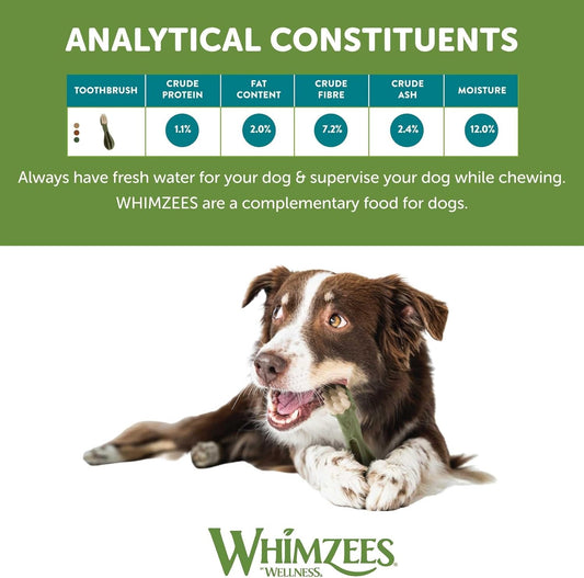 WHIMZEES Toothbrush Dental Dog Treats, Value Bag, Large (18-27kg Dogs), Natural Daily Dental Chews (Pack of 6)