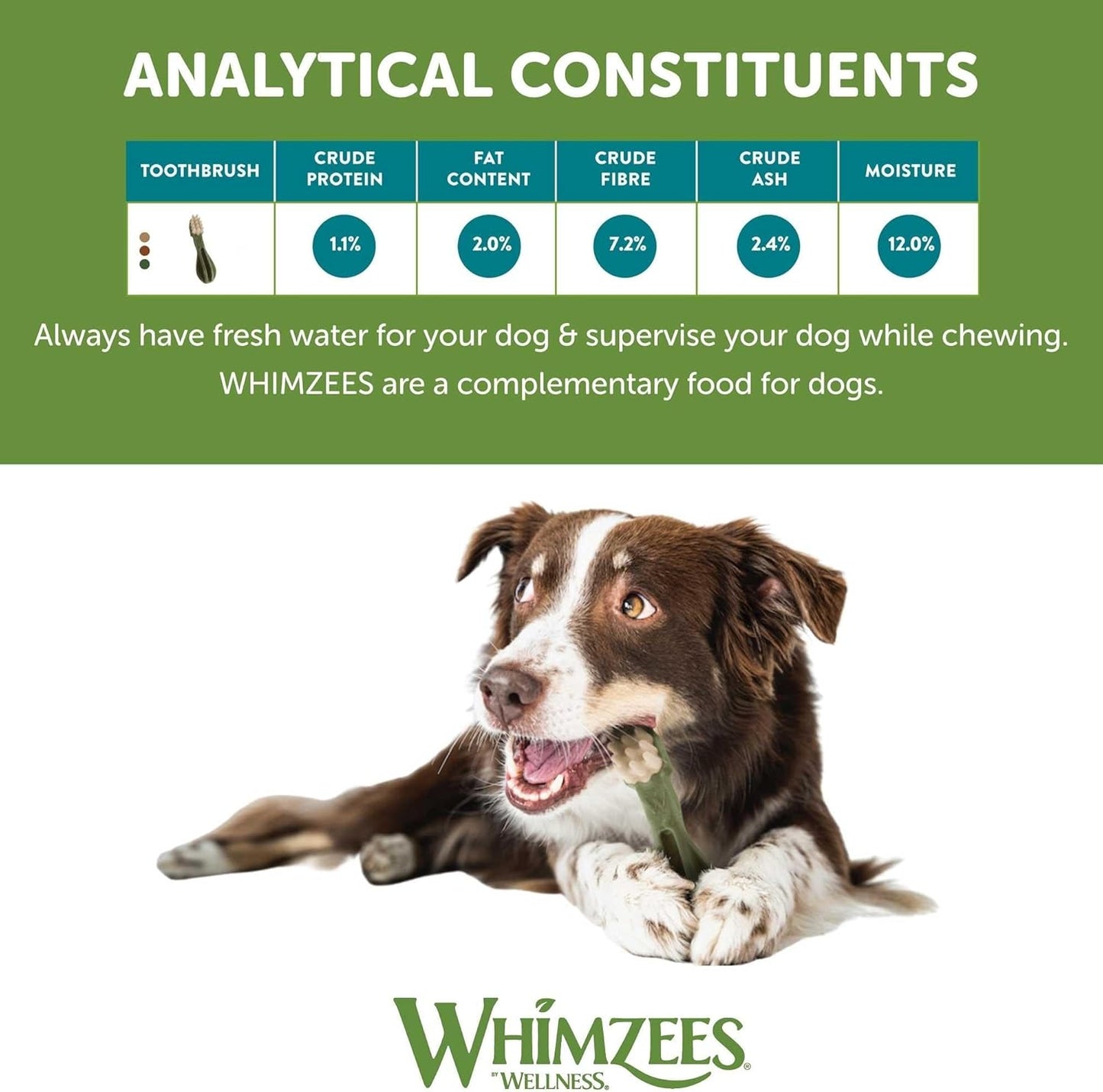 WHIMZEES Toothbrush Dental Dog Treats, Value Bag, Large (18-27kg Dogs), Natural Daily Dental Chews (Pack of 6)
