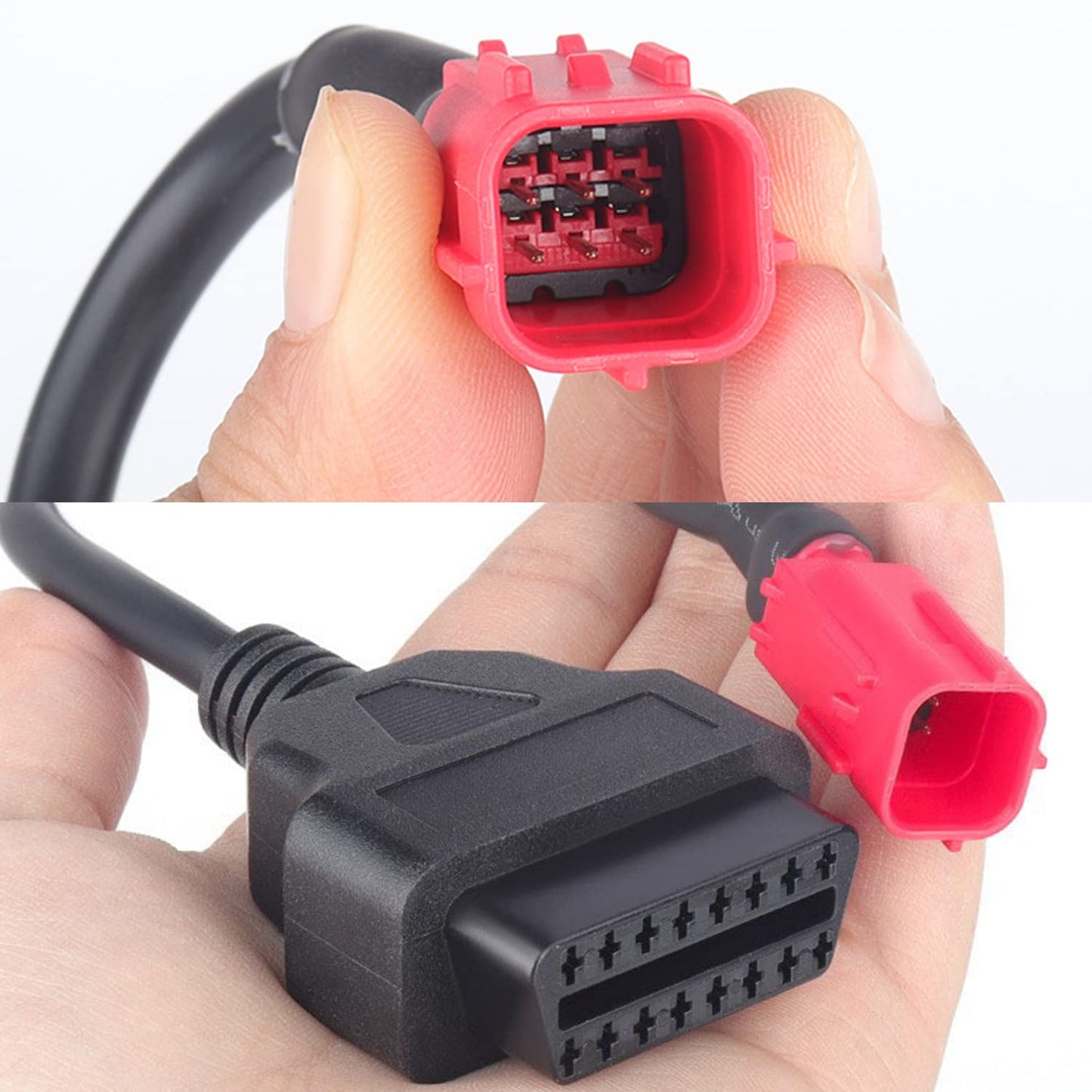 Motorcycle 6 Pin to OBDII 16 Pin Adapter Cable - OBD2 Diagnostic Cable Compatible With Yamaha Honda