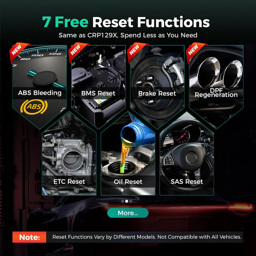 LAUNCH CRP123X V2.0, multi system car scanner with 7 reset functions, FCA SGW