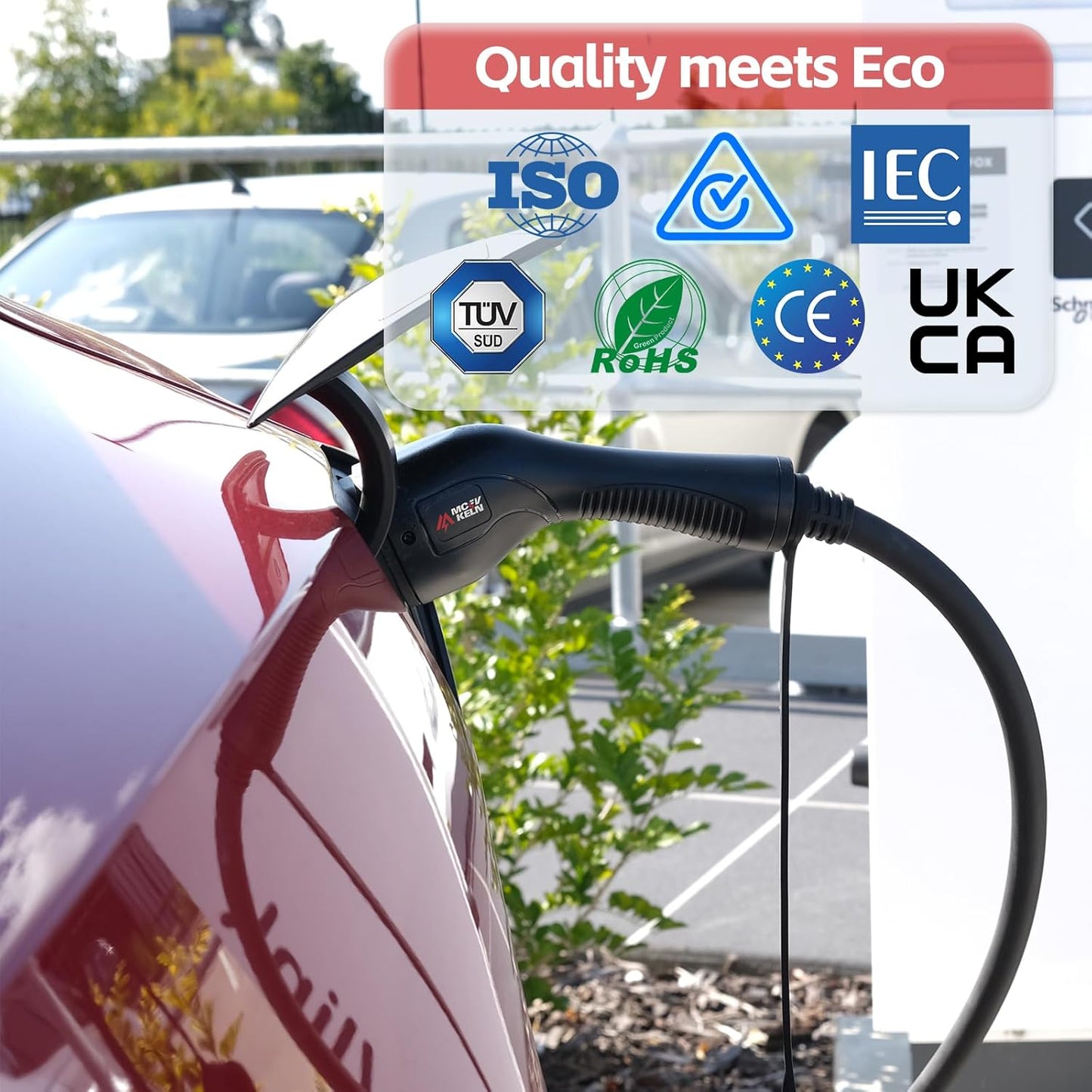 Type 2 to Type 2 EV Charging Cable 22kW 32A - 3 Phase | 480V | RCM Certified 5m TPU Cable Compatible with Tesla/BYD/BMW/MG/KIA Electric Vehicle Car Charging Cable