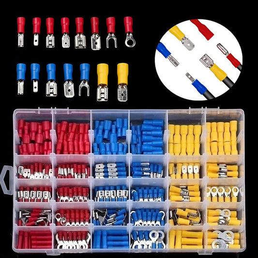 720PCS Crimp Connectors Male and Female Assorted Insulated Crimp Terminals Electrical Connectors Electrical Terminals Ring Fork Wire Connectors