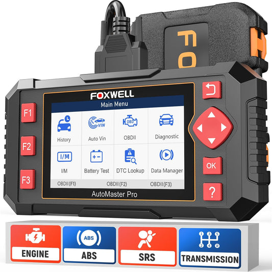FOXWELL Car Scanner NT604 Elite OBD2 Scanner ABS SRS Transmission, Check Engine Code Reader,Diagnostic Scan Tool with SRS Scanner, Car Diagnostic Scanner for All Cars with Battery Test