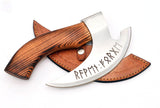 Custom Handmade Viking Pizza Cutter Axe Stainless Steel Blade Leather Sheath