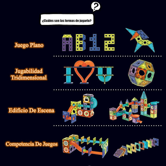 Light Magnetic Tiles Building Blocks for Kids,3D Clear Educational STEM Building Toys,Magnetic Marble Run Blocks Toys for Kids Ages 3 4 5 6 7 8 10+Year Old Boys Girls Creative Gift(110 PCS)