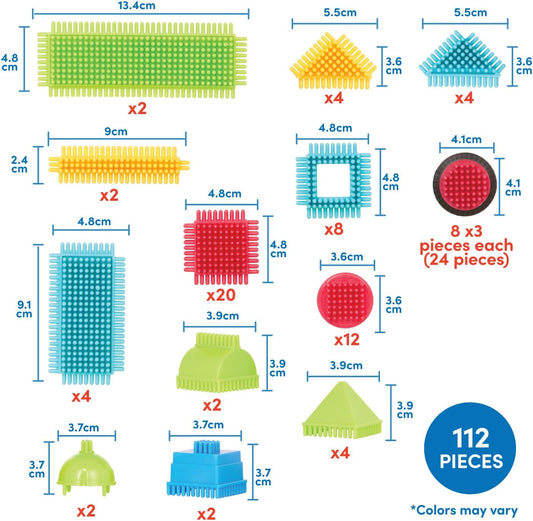 Battat – Bristle Blocks – STEM Interlocking Building Blocks – 112 Pieces Playset – Developmental Toys for Toddlers & Kid – Basic Builder Set – 2+ Years