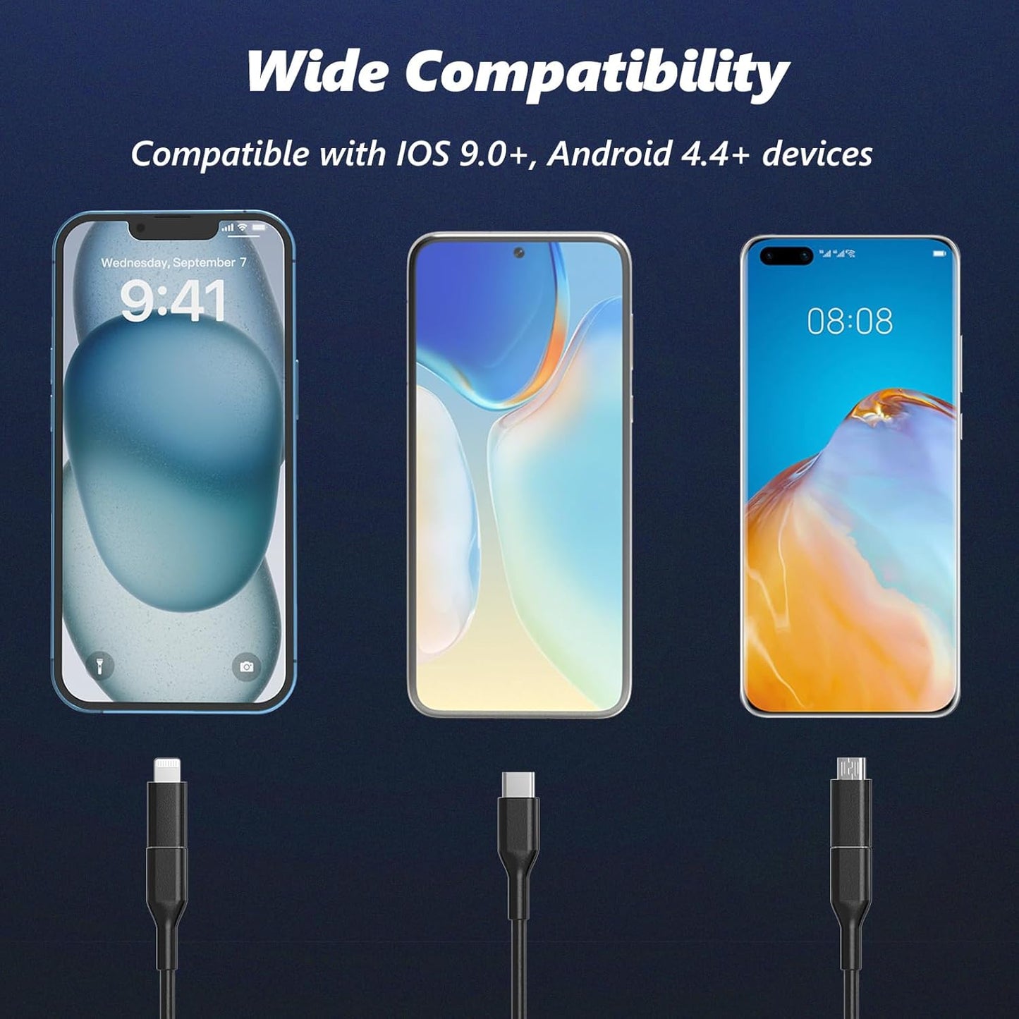 Endoscope Inspection Camera, 1920P Flexible Rigid Endoscope, 8 LED Borescope, USB No WiFi Snake Camera, Waterproof IP67 Tube Sink Pipe Drain Cameras, for Android iOS iPhone iPad Samsung,16.5FT