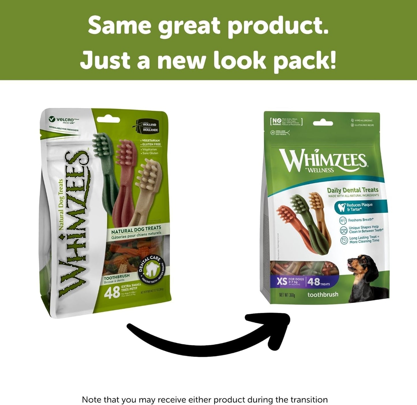 WHIMZEES Toothbrush Dental Dog Treats, Value Bag, Large (18-27kg Dogs), Natural Daily Dental Chews (Pack of 6)