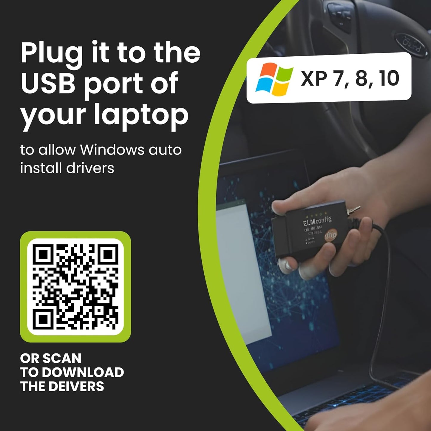 OHP ELMconfig FORS-CAN ELM327-based OBD2 to USB Programming Cable