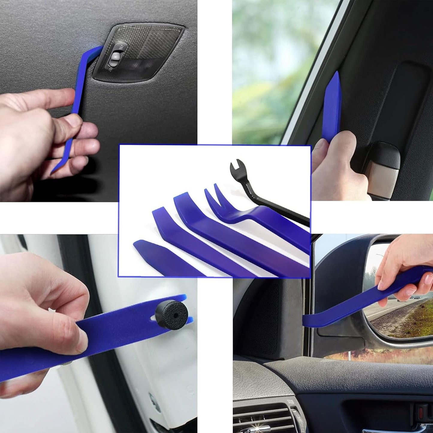 Trim Removal Tool Kit, No Scratch Plastic Pry Tool Set for Car Panel, Fastener Clips Removal, Automotive Upholstery Pliers, Interior Removal & Installation Pry Tools(5pcs)