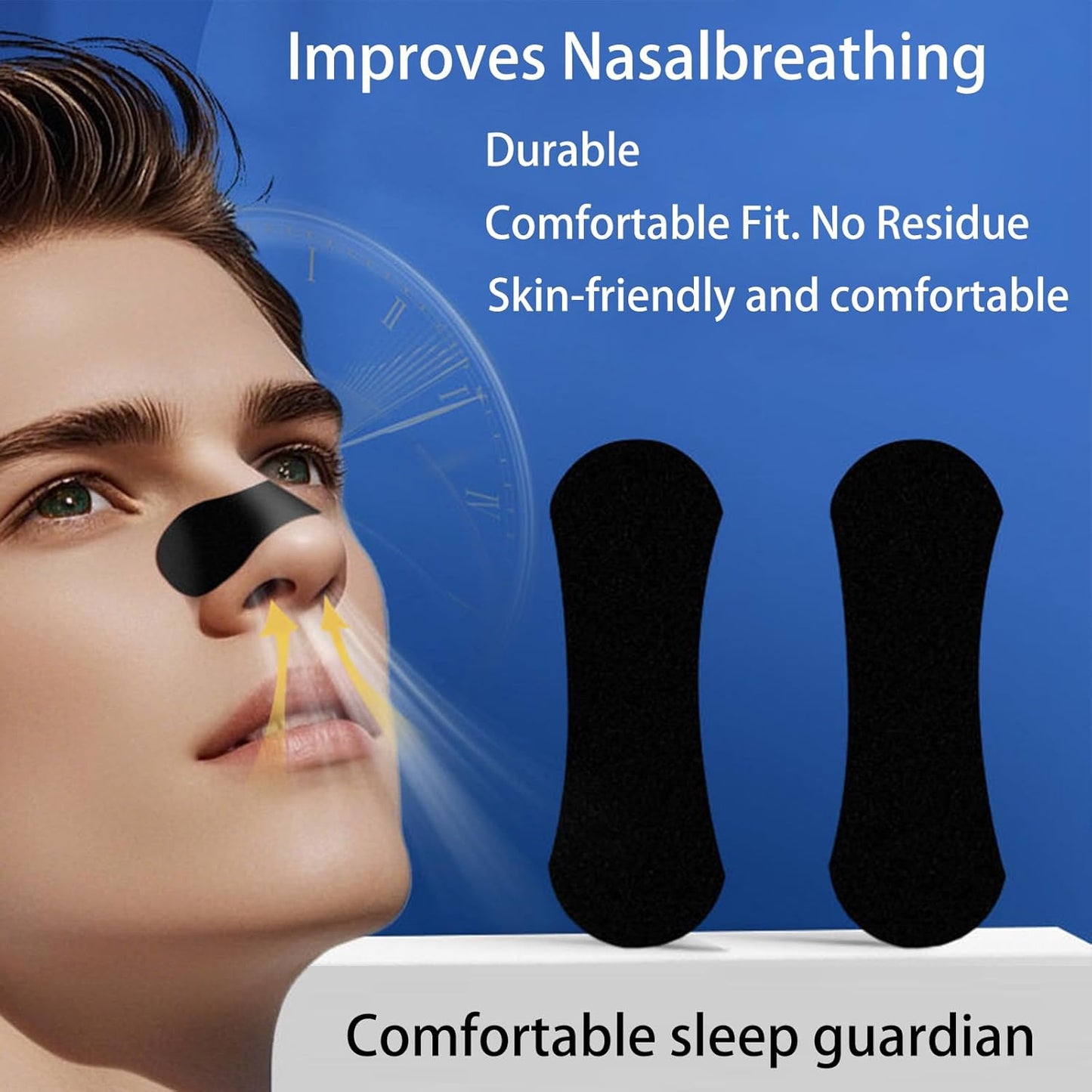 Nose Strips, Nasal Strips for Sleeping (60 Count) - Anti Snoring Nose Strips for Breathing for Sleeping Stop Snoring Aids for Men Women Nose Breathing Strips, Reduce Snoring, Improve Sleep Quality