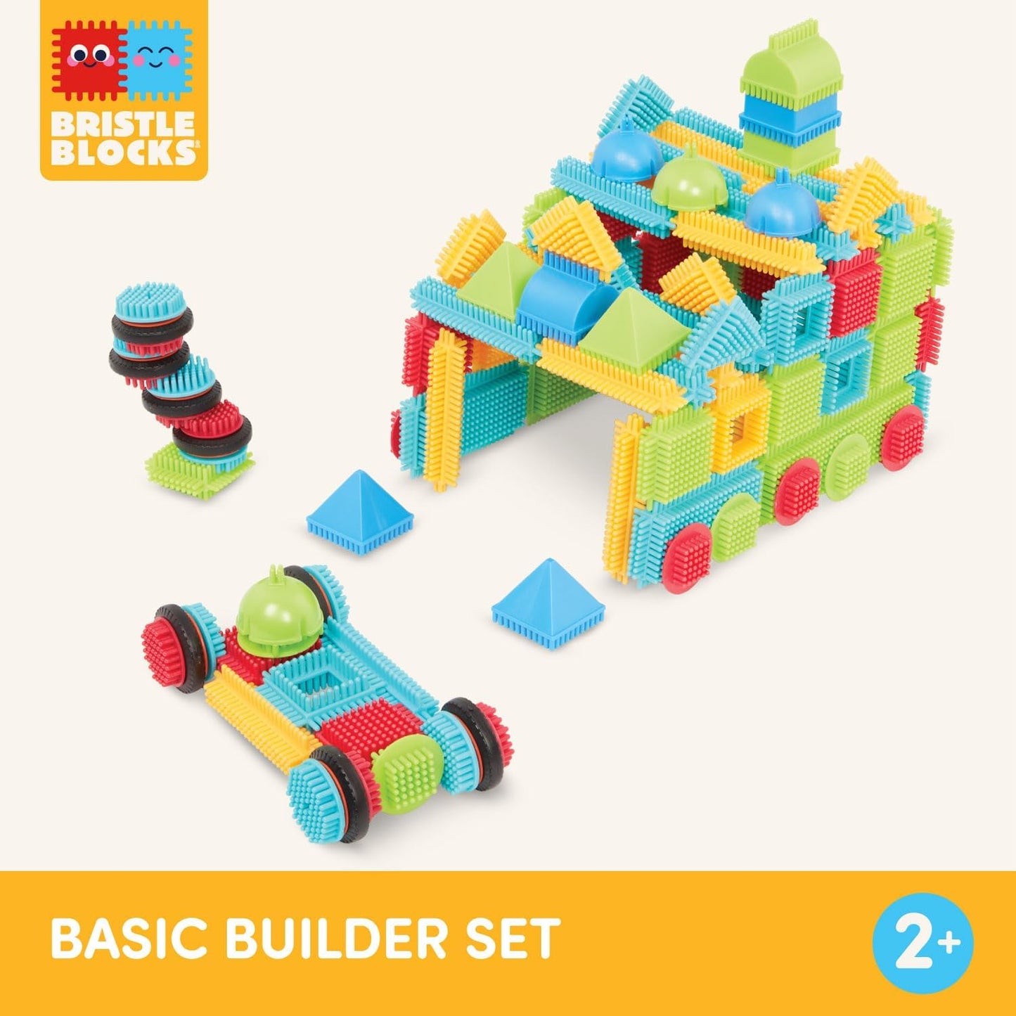 Battat – Bristle Blocks – STEM Interlocking Building Blocks – 112 Pieces Playset – Developmental Toys for Toddlers & Kid – Basic Builder Set – 2+ Years