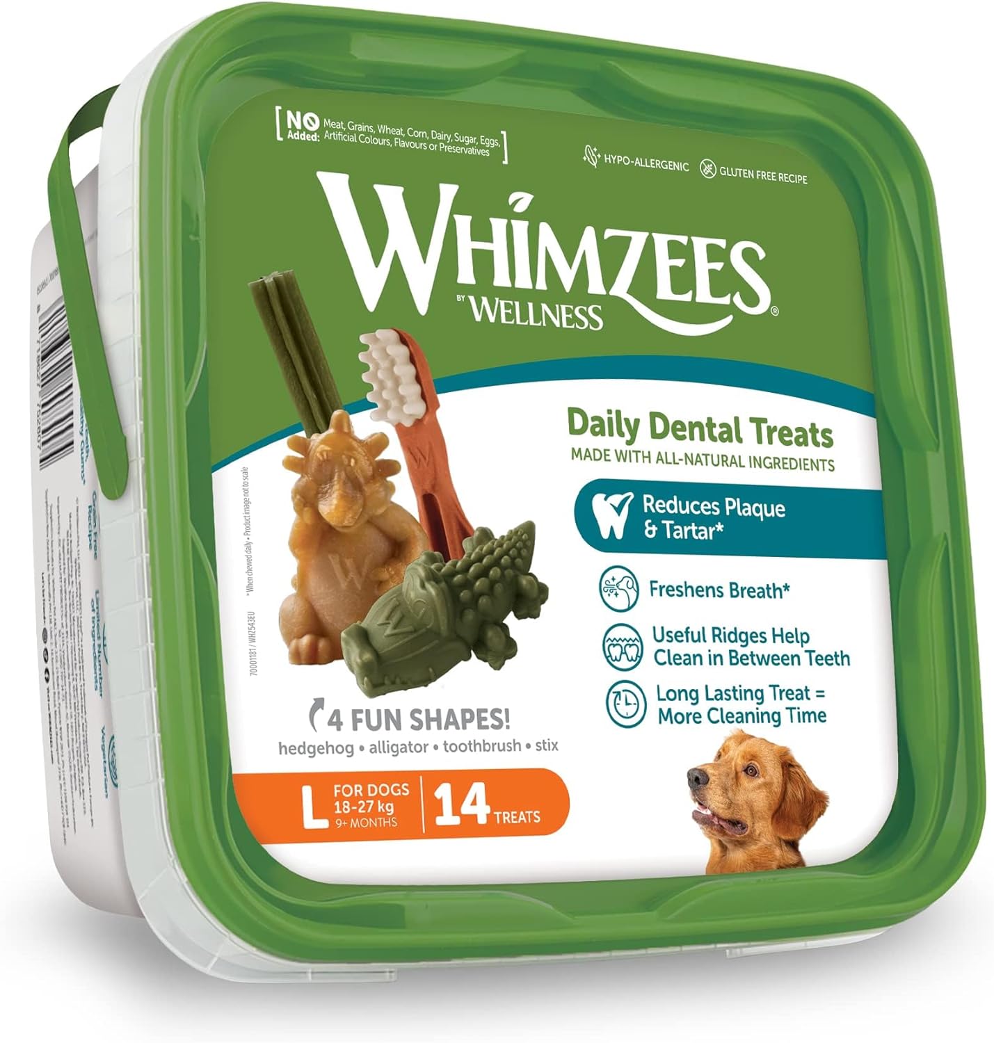 WHIMZEES Variety Value Box Dental Dog Treats, Variety Tub, Large (18-27kg Dogs), Natural Daily Dental Chews (Pack of 14)