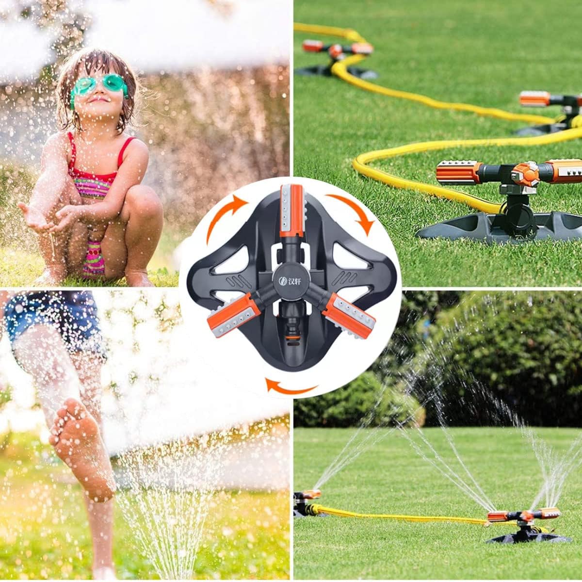 Lawn Garden Sprinkler,360Degree Rotating Garden Irrigation System, Best Assistant for Vegetable Field or Summer Outdoor Game.