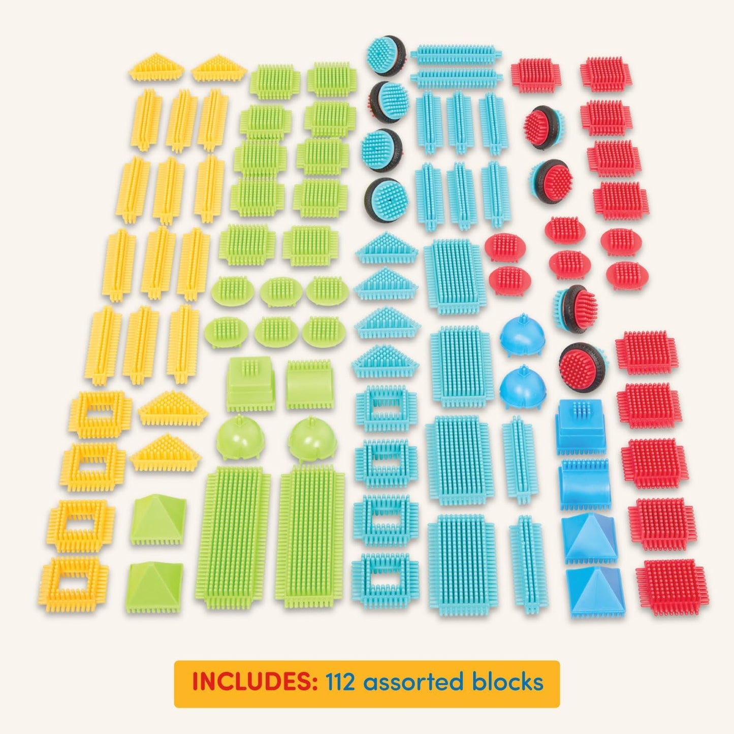 Battat – Bristle Blocks – STEM Interlocking Building Blocks – 112 Pieces Playset – Developmental Toys for Toddlers & Kid – Basic Builder Set – 2+ Years