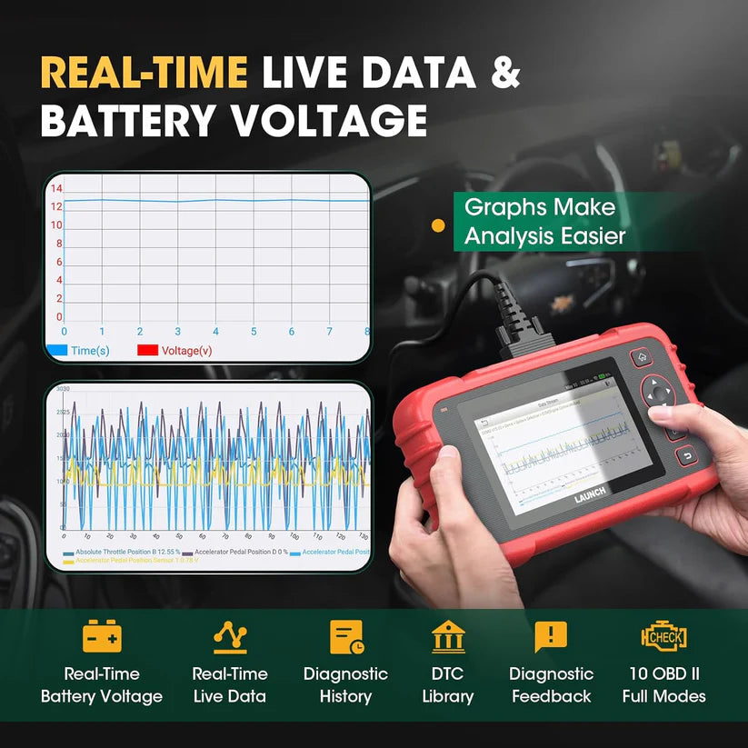 LAUNCH CRP129X V2.0, 12 Reset Services, Scan Tool for ABS, SRS, AT, Engine, FCA AutoAuth