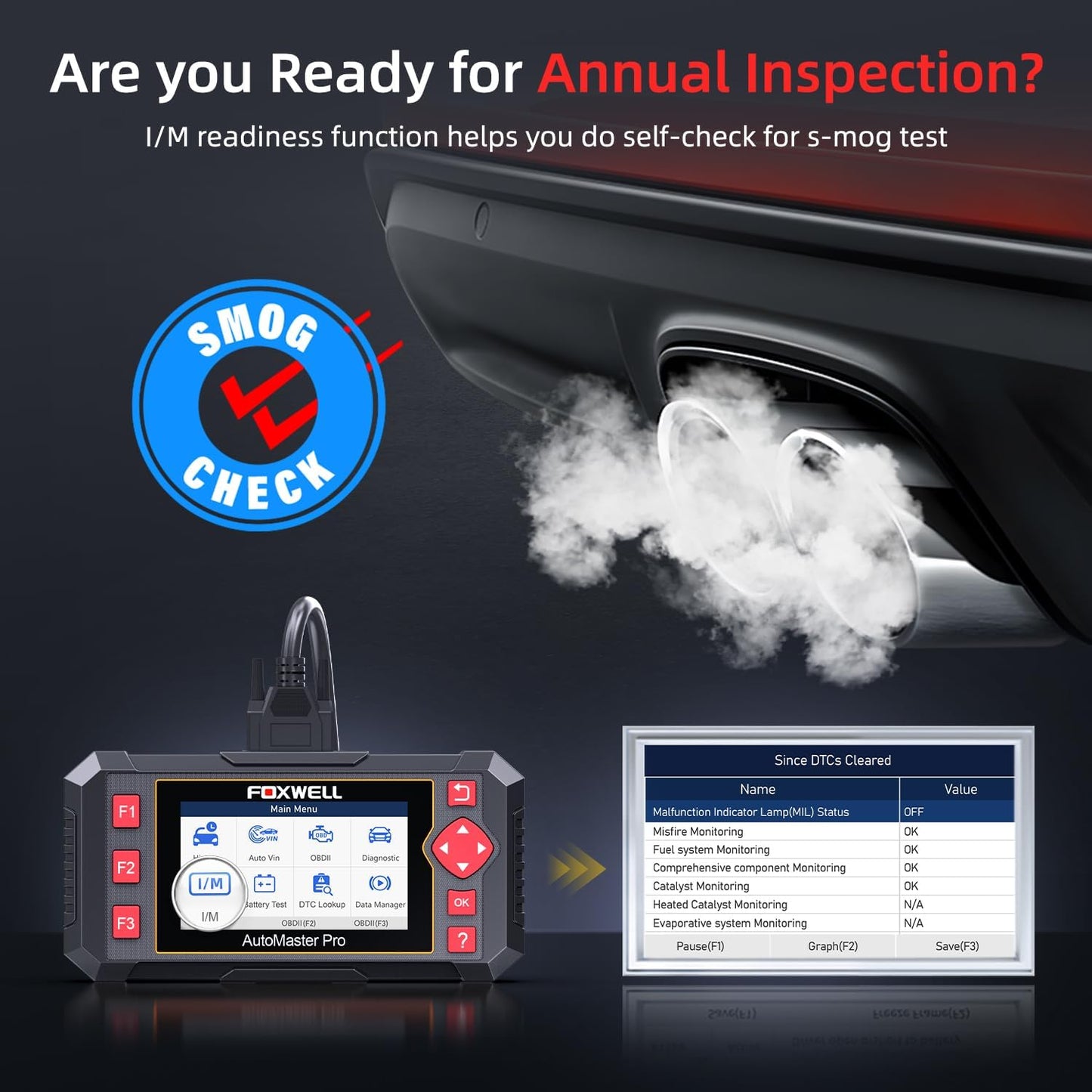 FOXWELL Car Scanner NT604 Elite OBD2 Scanner ABS SRS Transmission, Check Engine Code Reader,Diagnostic Scan Tool with SRS Scanner, Car Diagnostic Scanner for All Cars with Battery Test