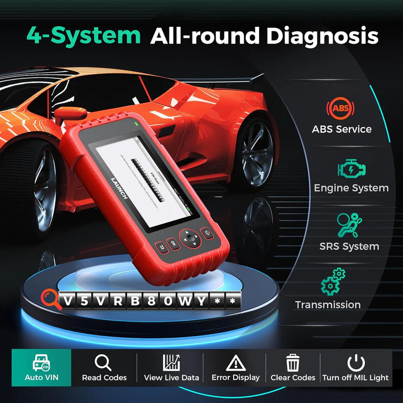 LAUNCH CRP123X V2.0, multi system car scanner with 7 reset functions, FCA SGW