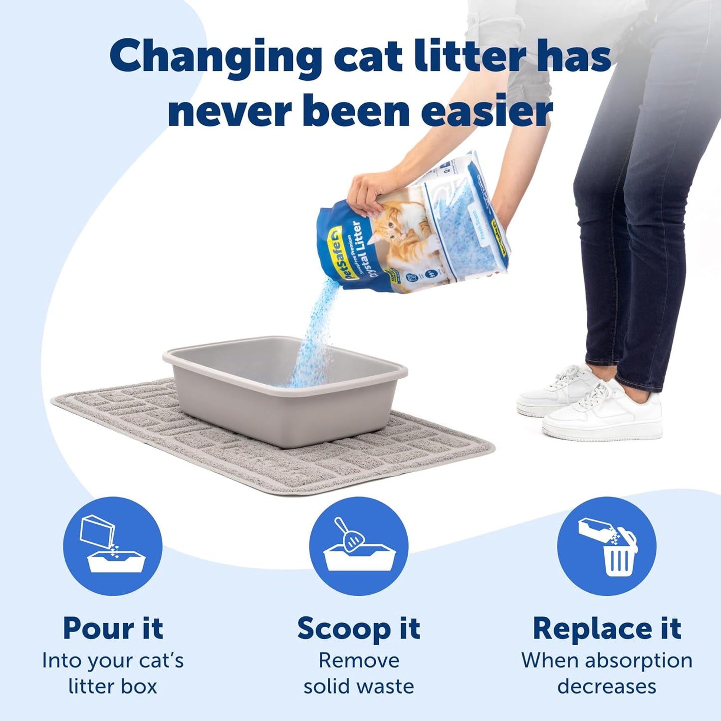 PetSafe ScoopFree Premium Fresh Scent Crystal Litter, Superior Odour Control, Absorbs 5X Better, Low Tracking for Less Mess, Lasts up to 2 Months, Lightly Scented (3.6 kg Bag)