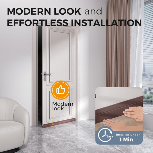 GroTheory 2 Pack Door Draft Stopper, Under Door Sweep for Exterior & Interior Doors, Weather Stripping Door Seal, Garage Window Blocker Noise Cold Air Insulation, Draft Guard Brown 2" W x 39" L