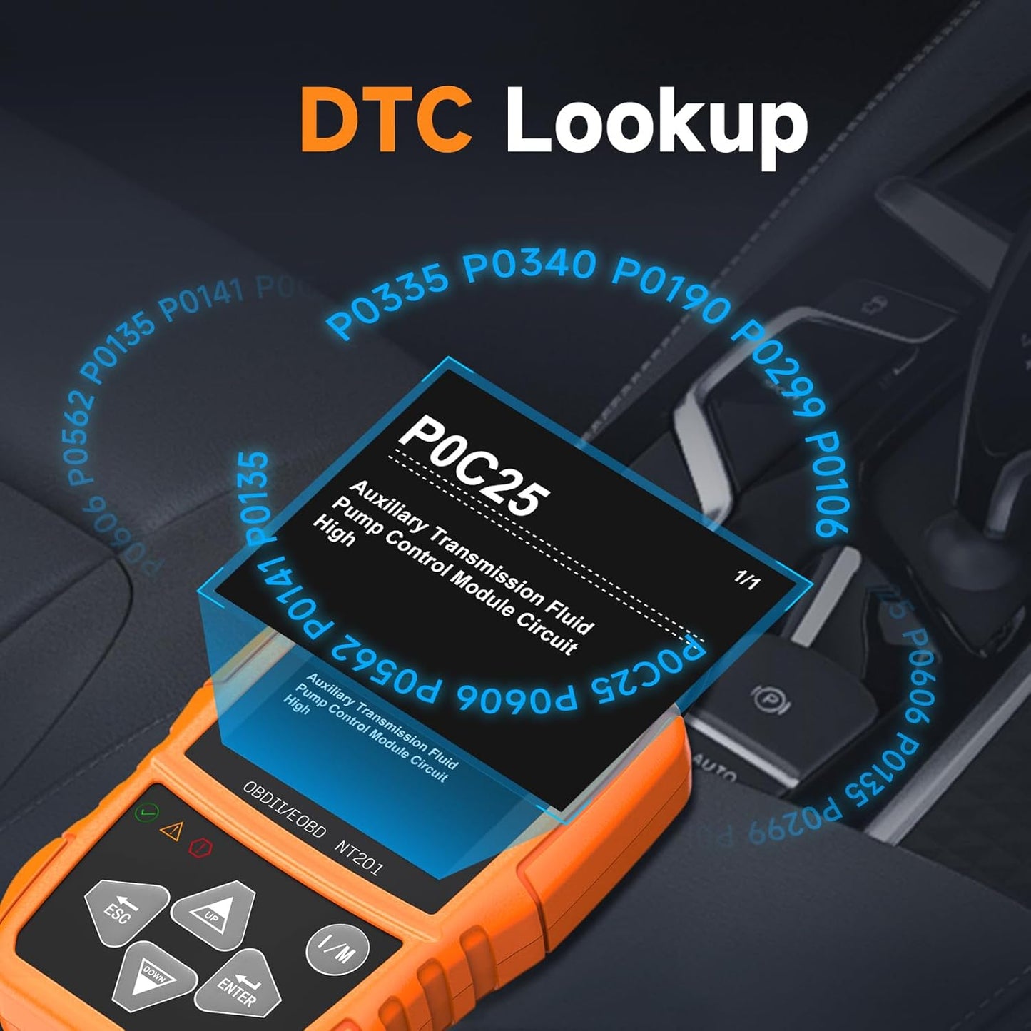 FOXWELL NT201 OBD2 Scanner Code Reader for Cars and Trucks - Reset Check Engine Light, Read and Clear Fault Codes, Live Data Diagnostic Tool for All Cars Since 1996