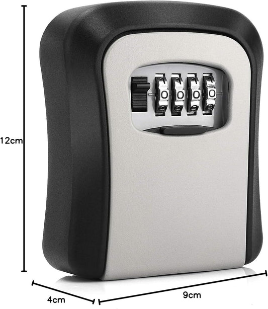 CROING Key Lock Box,Lock Box for House Key, 4-Digit Combination Security Lockbox, Portable Wall Mounted Storage Lock Box for Home, Office, Apartment Spare Key Storage (1 Pack)