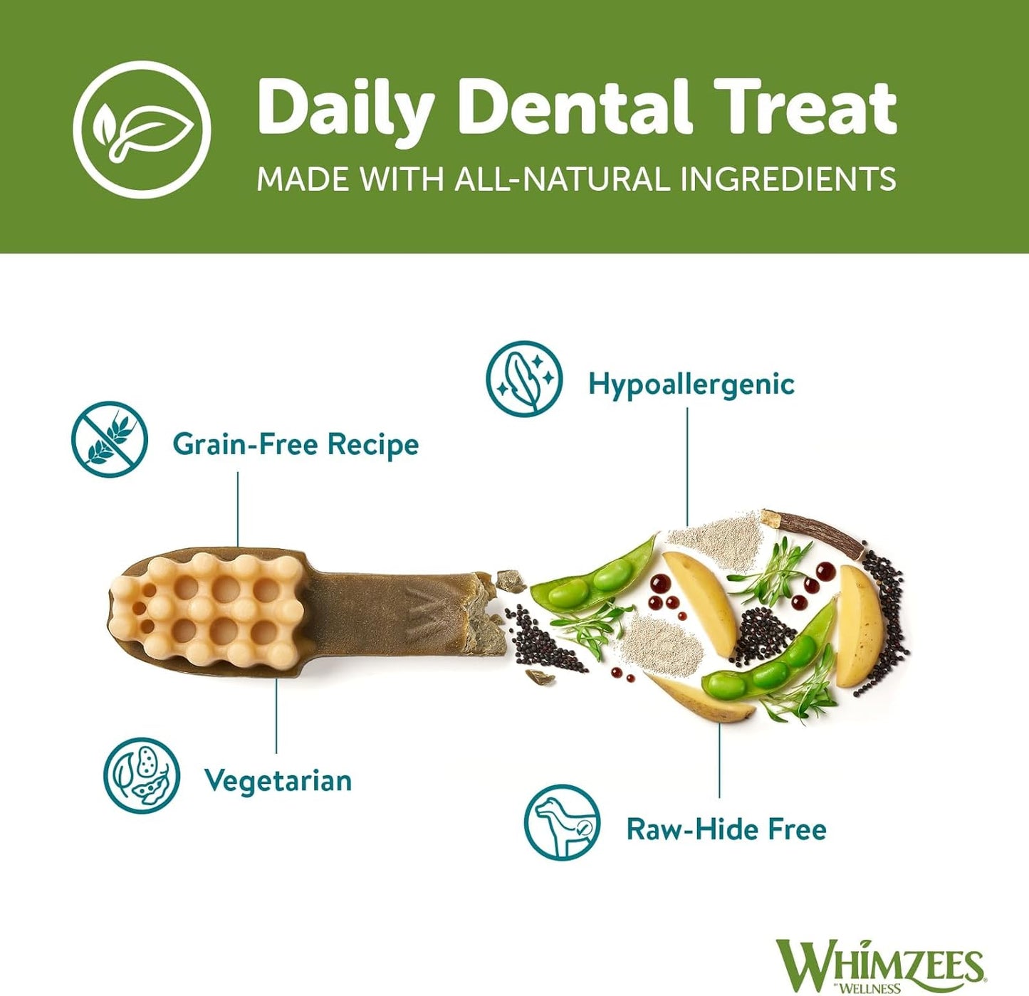 WHIMZEES Variety Value Box Dental Dog Treats, Variety Tub, Large (18-27kg Dogs), Natural Daily Dental Chews (Pack of 14)