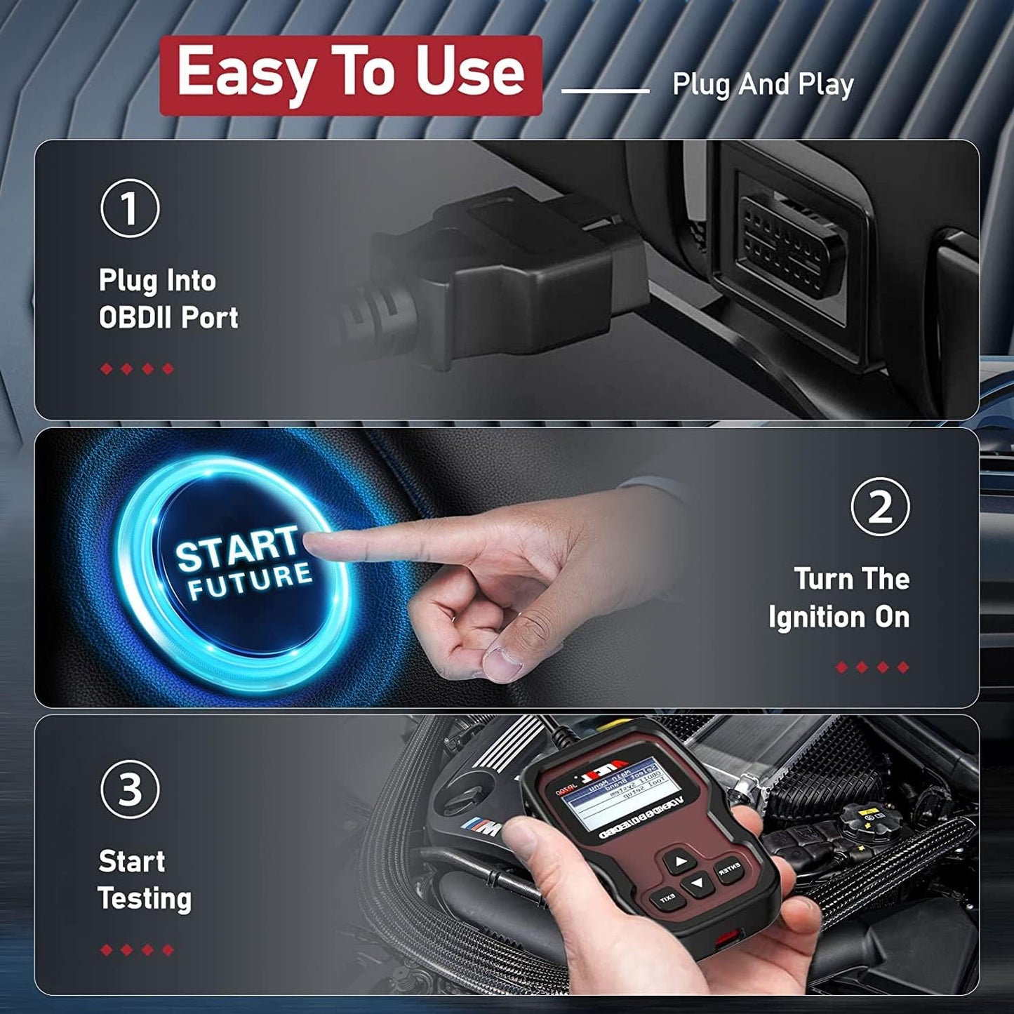 ANCEL JP700 JOBD OBD2 Japanese Car Scanner, JDM Automotive Code Reader Check Engine Light OBDII Diagnostic Scan Tool Fits for Toyota Nissan Honda Mazda Subaru Vehicle Diagnosis