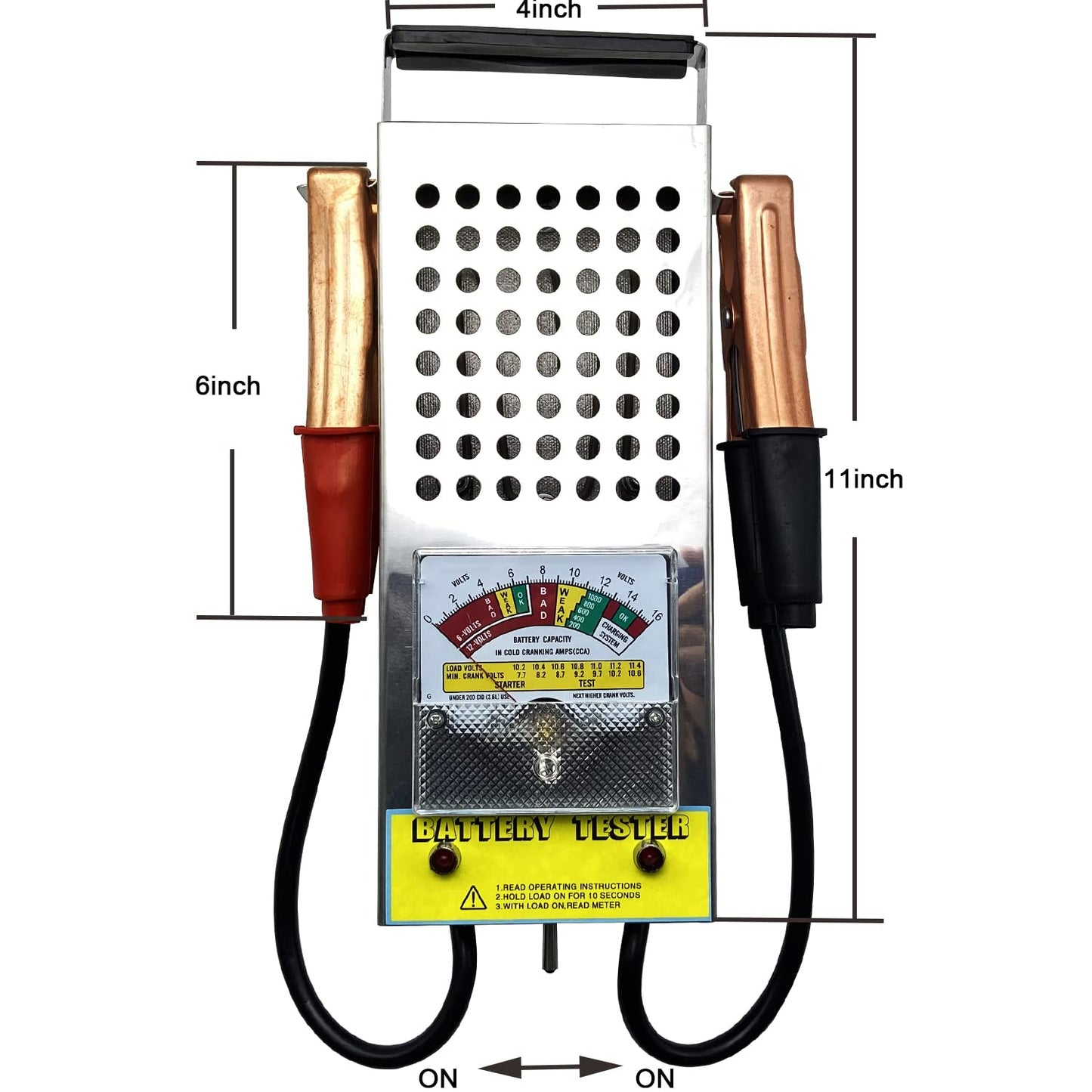 Battery Load Tester, Car Battery Load Tester 6V 12V with Voltmeter LED Indicator and Alligator Clips for Batteries Car, RVs, Motorcycles, ATV, Boats