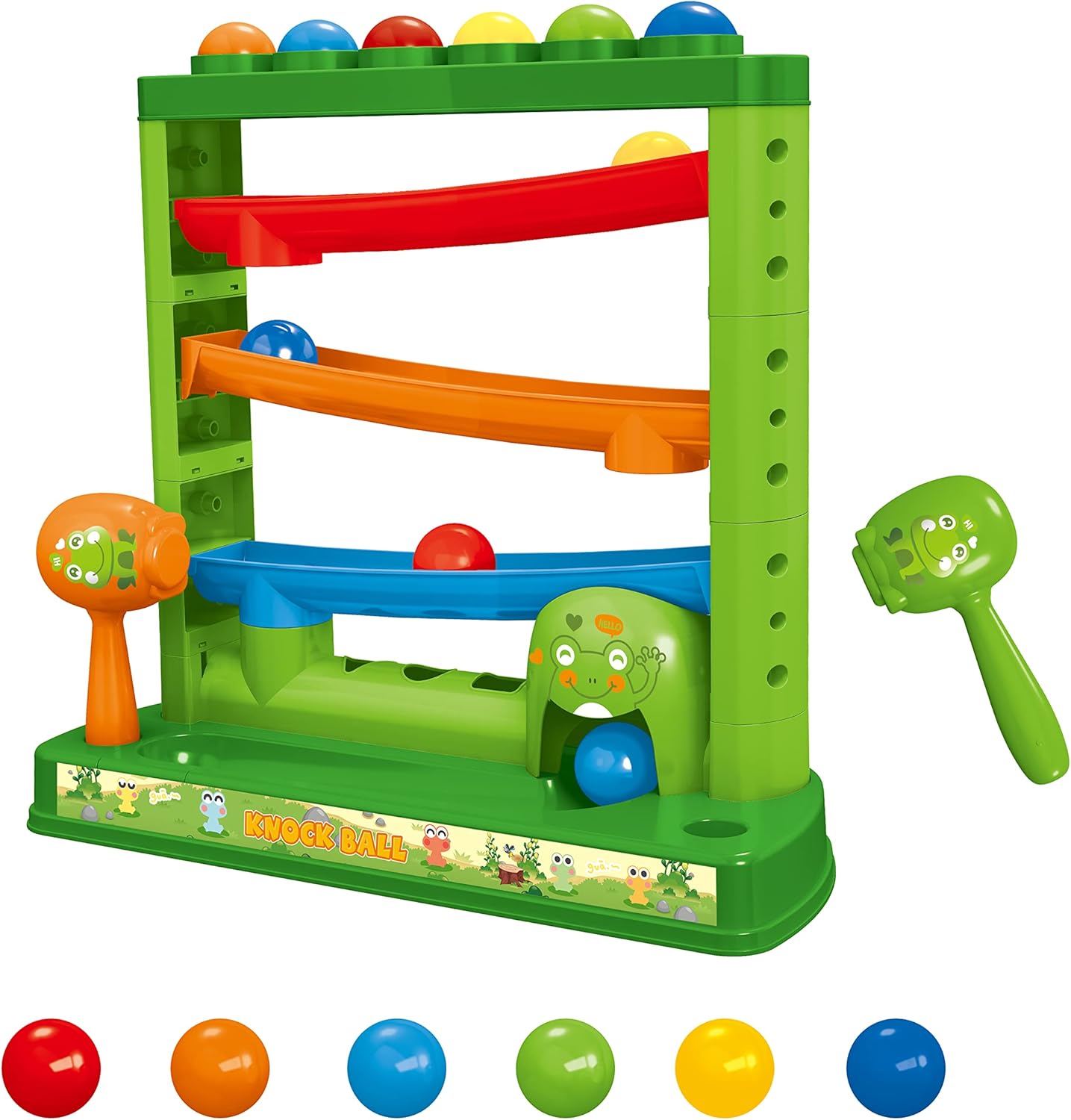 Toddlers Toys for 1 2 3 Years Old Kids, Pound A Ball Toys Included 2 Hammer & 12 Balls, Montessori Toys for 12-18 Months Baby, Interactive Game for Boys and Girls, Early Learning Educational Gift