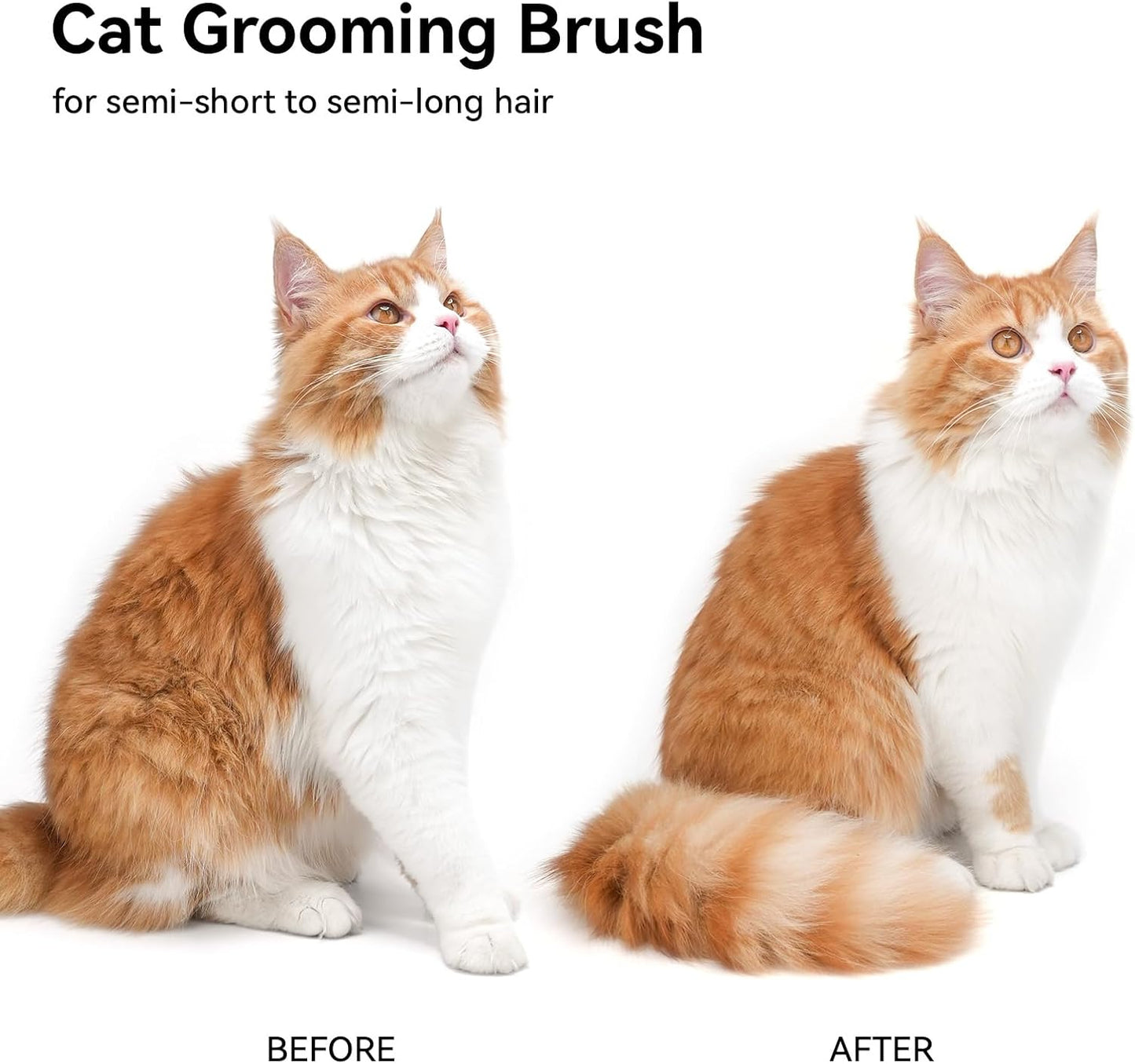 aumuca Cat Brush with Release Button, Cat Brushes for Indoor Cats Shedding, Cat Brush for Long or Short Haired Cats, Cat Grooming Brush Cat Comb for Kitten Rabbit Massage Removes Loose Fur, White