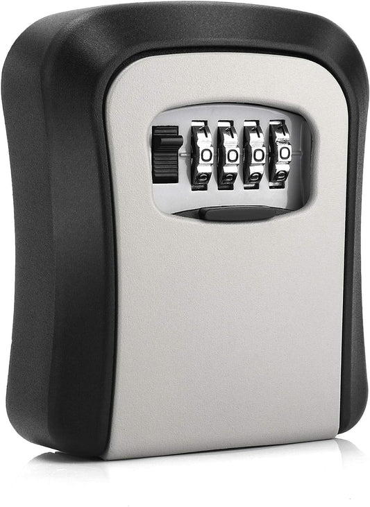 CROING Key Lock Box,Lock Box for House Key, 4-Digit Combination Security Lockbox, Portable Wall Mounted Storage Lock Box for Home, Office, Apartment Spare Key Storage (1 Pack)